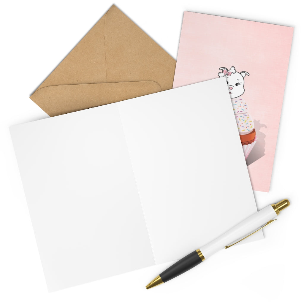 Vanilla With Sprinkles Diamond Cupcake On Greeting Cards (7 pcs)