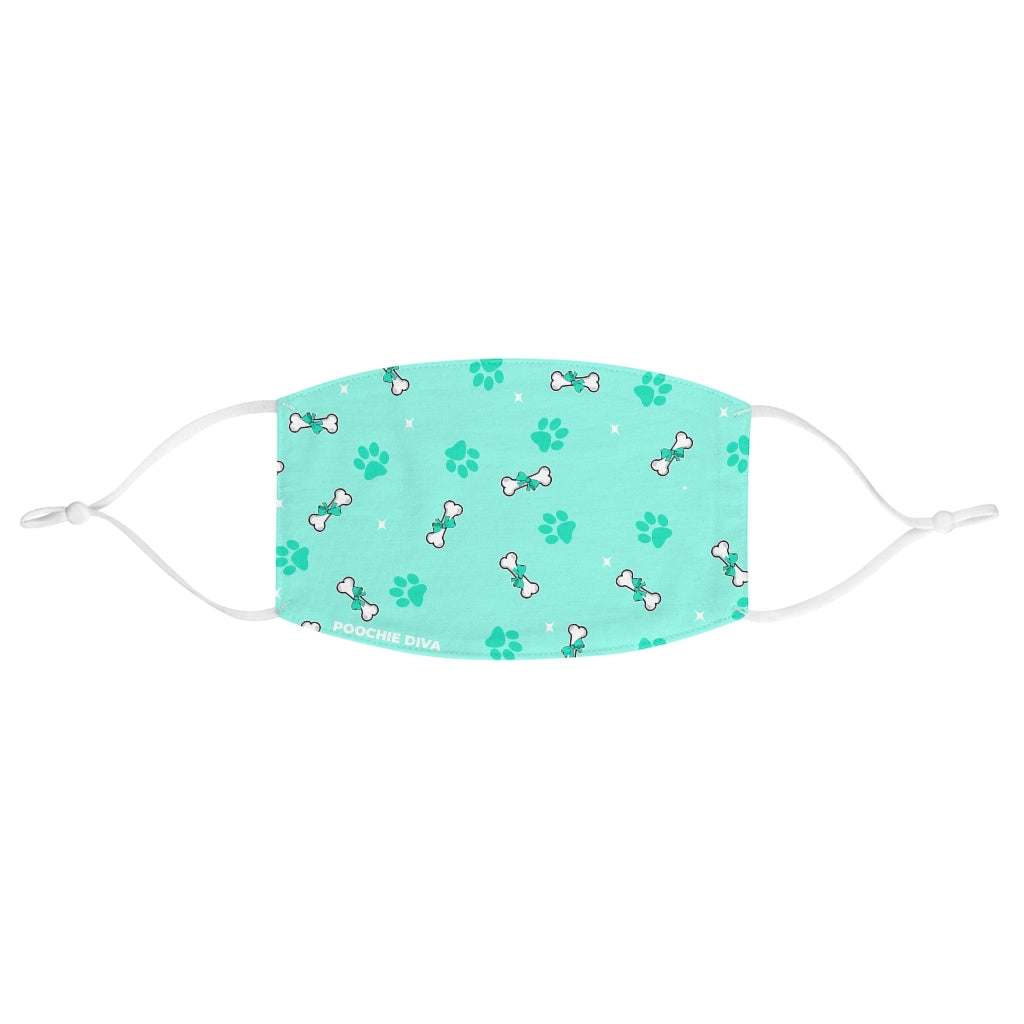 Diamond bone confetti Turquoise Fabric Face Mask