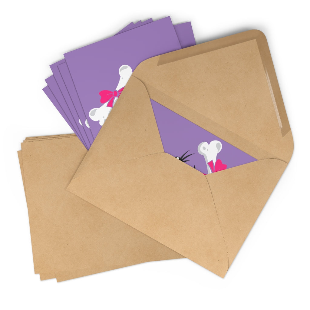 Pink Diamond Face On Lavender Greeting Cards (7 pcs)