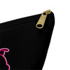 Diamond Pink Outline On Black Accessory Pouch w T-bottom