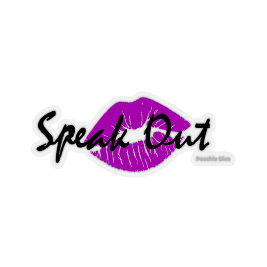Speak Out Purple Lips Kiss-Cut Stickers