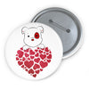 Mumbles Glitter Hearts Custom Pin Buttons