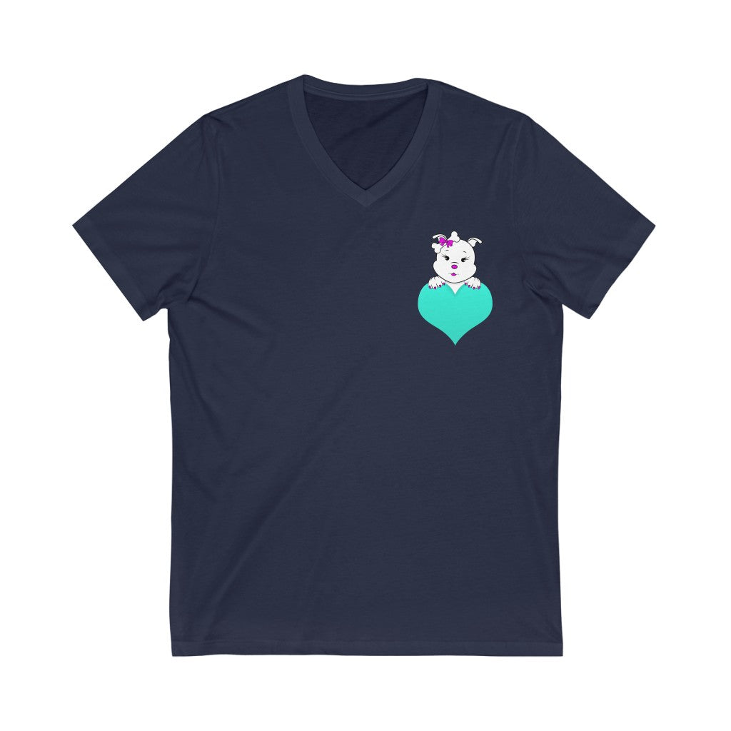 Diamond's Heart On Unisex Jersey Short Sleeve V-Neck Tee