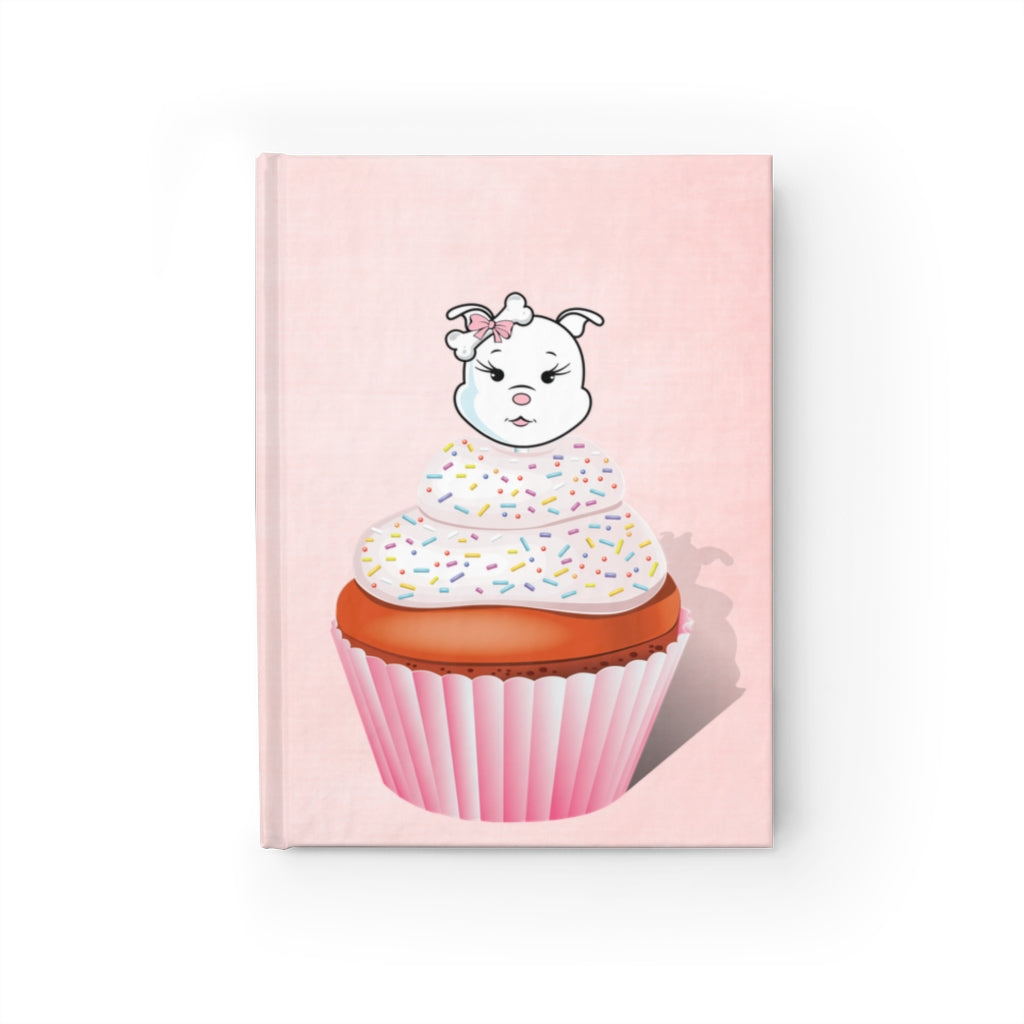 Vanilla With Sprinkles Diamond Cupcake On Pink Journal - Ruled Line