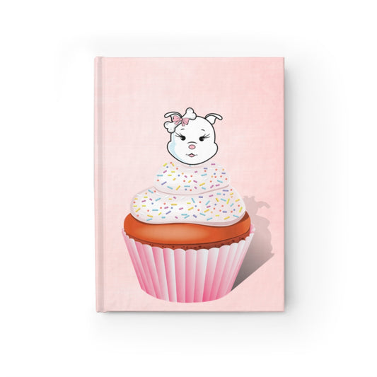 Vanilla With Sprinkles Diamond Cupcake On Pink Journal - Ruled Line