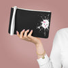 Pink Diamond Splash On Black Clutch Bag