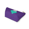 Purple Diamond On Big Heart On Purple Accessory Pouch w T-bottom