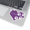 Love Poochie Diva Purple Heart On Kiss-Cut Stickers