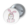 Diamond Wearing Pink Bunnysuit On Custom Pin Buttons