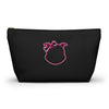 Diamond Pink Outline On Black Accessory Pouch w T-bottom