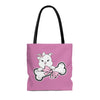 Pink Diamond With Oversized Bone On Pink Tote Bag