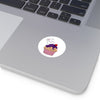 Purple Diamond Cupcake On Round Vinyl Stickers