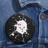 Pink Diamond Splash On Custom Pin Buttons