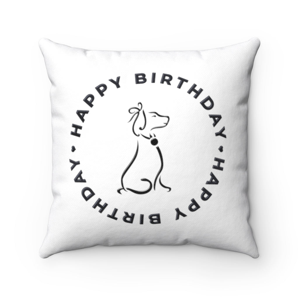 Poochie Diva Happy Birthday On Spun Polyester Square Pillow