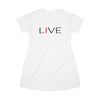 &quot;I&quot; LIVE  On White All Over Print T-Shirt Dress