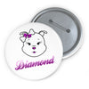 Purple Diamond On Custom Pin Buttons