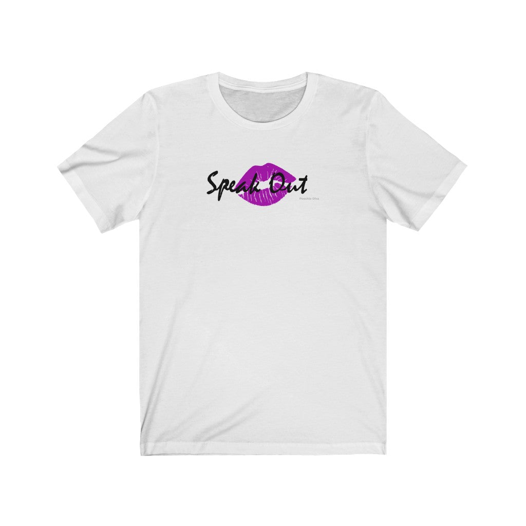 Speak Out Purple Lips Unisex Jersey Short Sleeve Tee