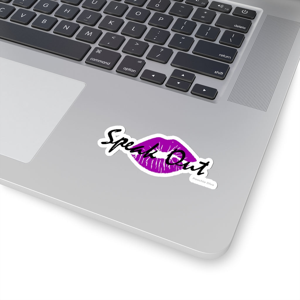 Speak Out Purple Lips Kiss-Cut Stickers