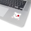 Red Mumbles Showing Paws On Kiss-Cut Stickers