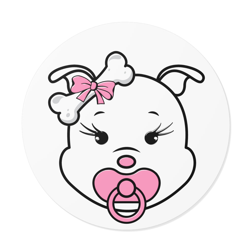 Pink Baby Diva Round Vinyl Stickers