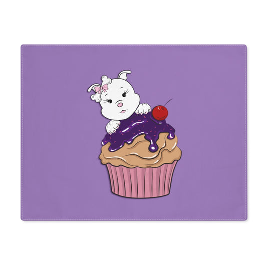 Purple Happy Birthday Diamond Cupcake On Lavender Placemat
