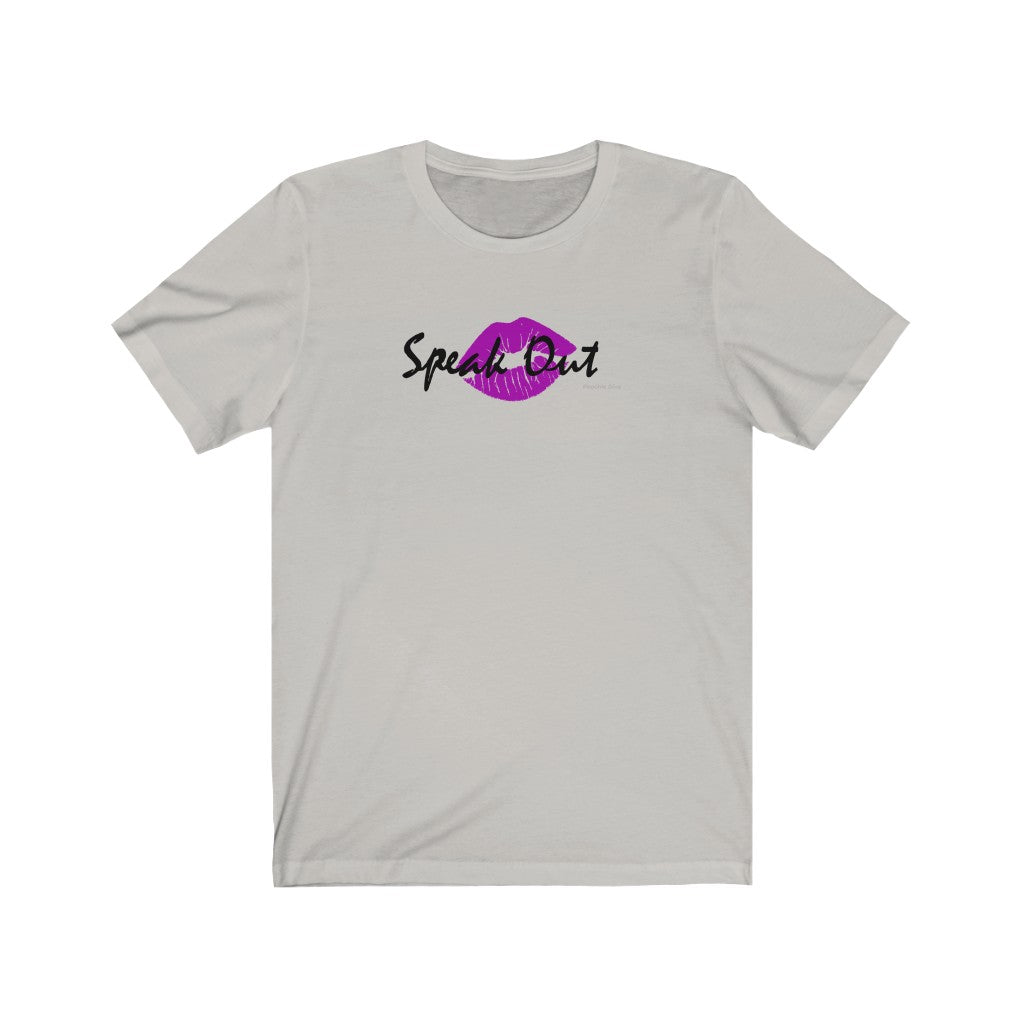 Speak Out Purple Lips Unisex Jersey Short Sleeve Tee