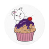 Purple Diamond Cupcake On Purple Round Vinyl Stickers