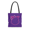 Pink Diamond Outline On Purple Tote Bag