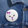 Purple Diamond Face Custom Pin Buttons