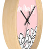 Dog Mom Life Bone Pile Pink Wall clock