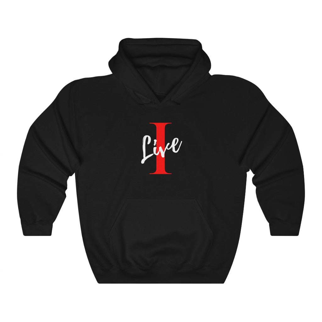 Oversized "I" LIVE On Colored Unisex Heavy Hooded Sweatshirt