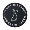 Poochie Diva&#39;s Happy Birthday On Black Round Vinyl Stickers