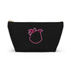 Diamond Pink Outline On Black Accessory Pouch w T-bottom