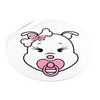 Pink Baby Diva Round Vinyl Stickers