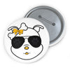 Yellow Diamond Sporting Paw Print Sunglasses On Custom Pin Buttons