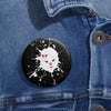 Pink Diamond Splash On Custom Pin Buttons