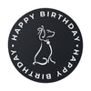 Poochie Diva&#39;s Happy Birthday On Black Round Vinyl Stickers