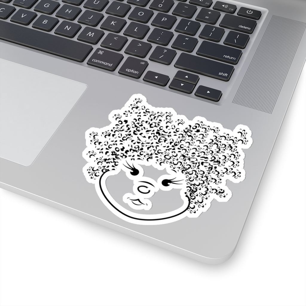 Diamond Paw Print Afro Kiss-Cut Stickers