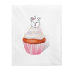 Vanilla With Sprinkles Diamond Cupcake On Velveteen Plush Blanket