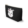 Pink Diamond On Black Accessory Pouch w T-bottom