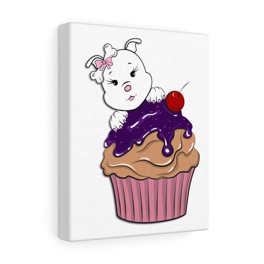 Purple Diamond Cupcake On White Canvas Gallery Wraps