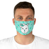 Diamond Face Bone Confetti Turquoise Fabric Face Mask