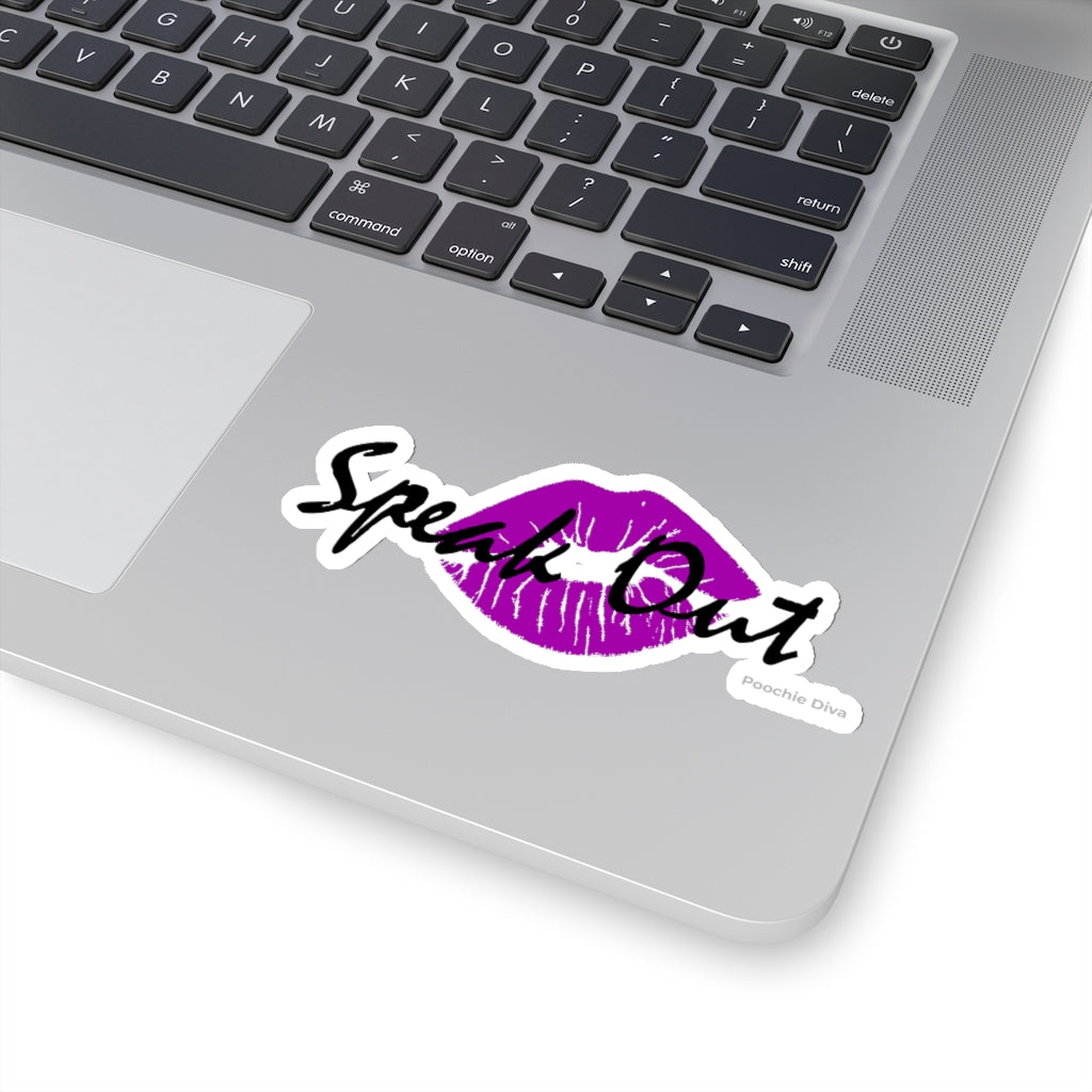 Speak Out Purple Lips Kiss-Cut Stickers