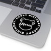 Personalize Mumble&#39;s Outline For Happy Birthday On Black Round Vinyl Stickers