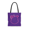 Pink Diamond Outline On Purple Tote Bag