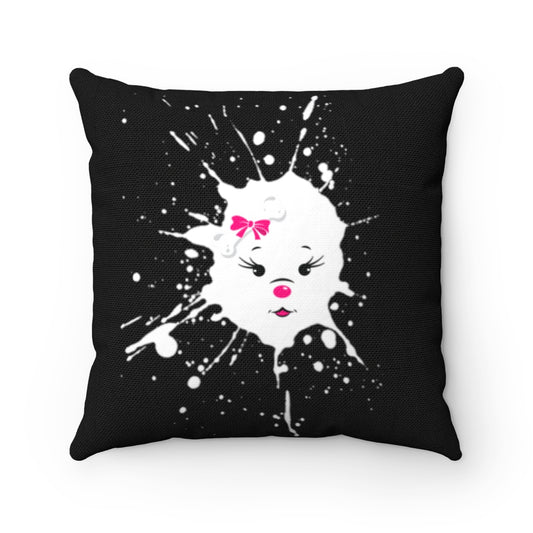 A Splash Of Diamond Face On Spun Polyester Square Pillow