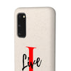 Oversized &quot;I&quot; Cursive LIVE On White Biodegradable Case