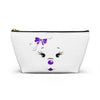 Purple Diamond Face On White Accessory Pouch w T-bottom