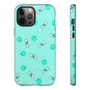 Diamond Bone Confetti Turquoise Tough Cases