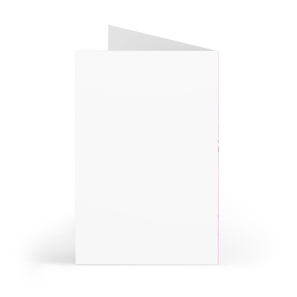 Personalized Yellow Diamond Head On Pinkish Greeting Cards (7 pcs)